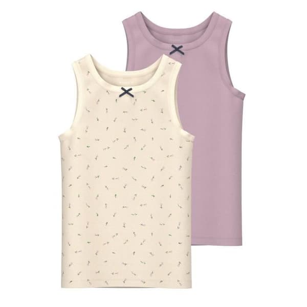 Set med 2 t-shirts för flickor Name it - buttercream - 5 år