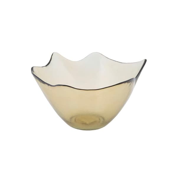 Skål i gult glas Ø cm 30x18
