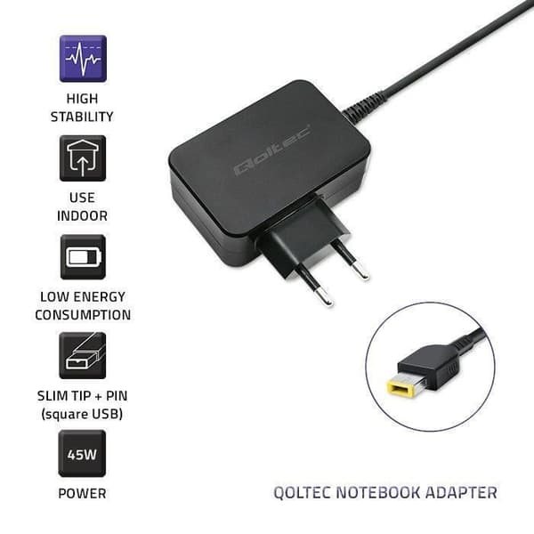 Strömadapter - Qoltec - Lenovo - 45W - 20V - 2.25A