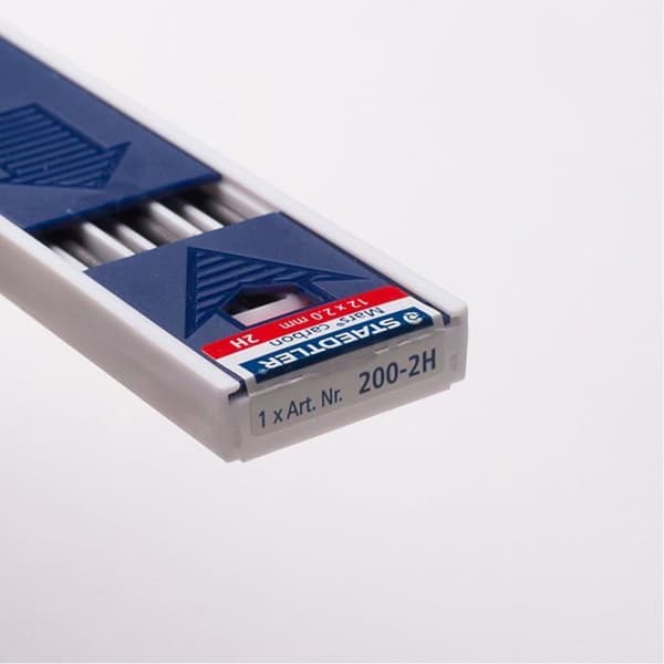 Staedtler grafitstift 2 mm 200-2H - Förpackning med 12 stift, längd 130 mm