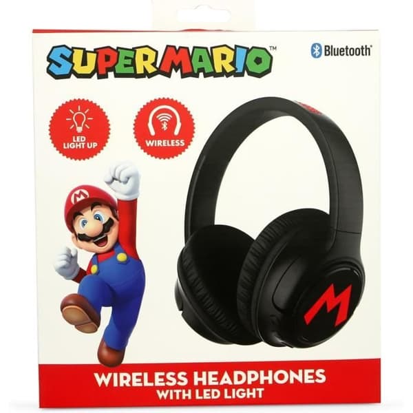 Trådlösa hörlurar - OTL Technologies - Super Mario - Fällbara - Bluetooth V5.3 - Inbyggd LED