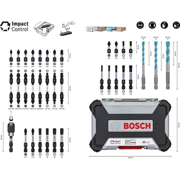 Bosch Skruvmejselbitset 35 delar - Tillbehör för slagborrmaskin