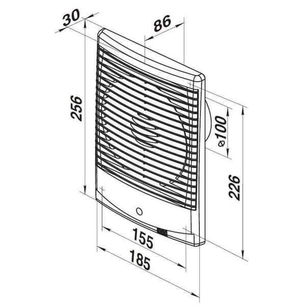 Axial badrumsfläkt - Stark - 100 mm - Timer - UV-beständig ABS