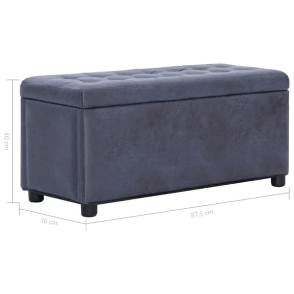 vidaXL Förvaring Ottoman 87,5 cm Grå konstmocka