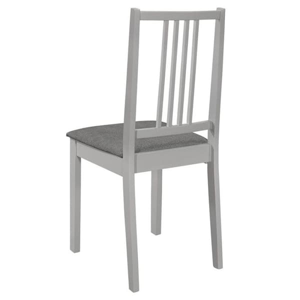 vidaXL 4x Solid Wood Dining Chairs with Grey Cushions Dining Room 247639