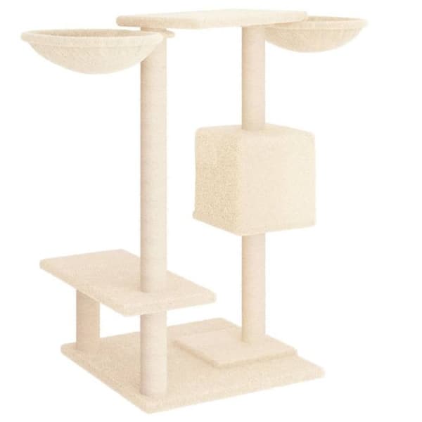 vidaXL kattträd med skrapstolpar kräm 82 cm 171759