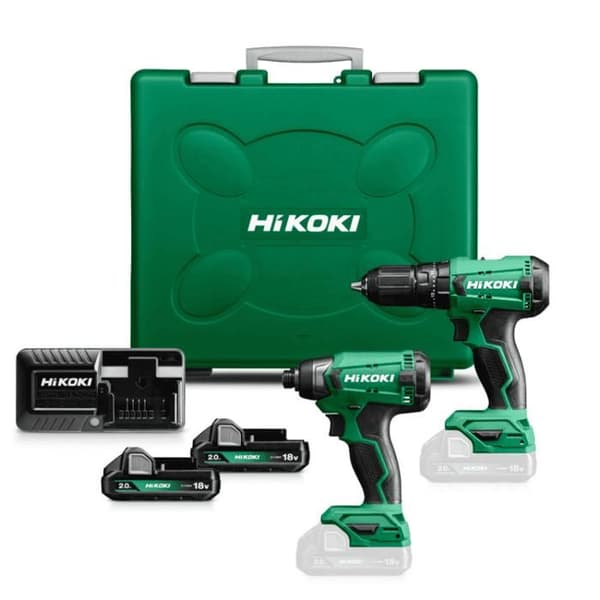 Combo pack DV18DA + WH18DA (2x2.0Ah) i malett - HIKOKI KC18DAWCZ