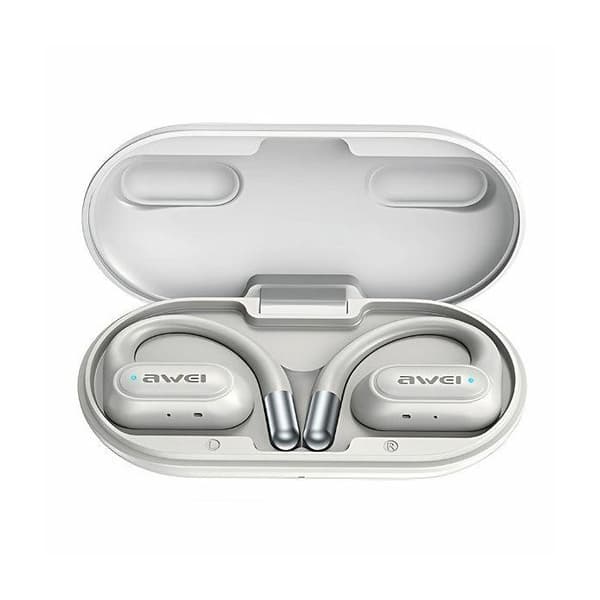 Bluetooth-hörlurar - AWEI - OWS T93 - Bluetooth 5.4 - Dockningsstation - Vit