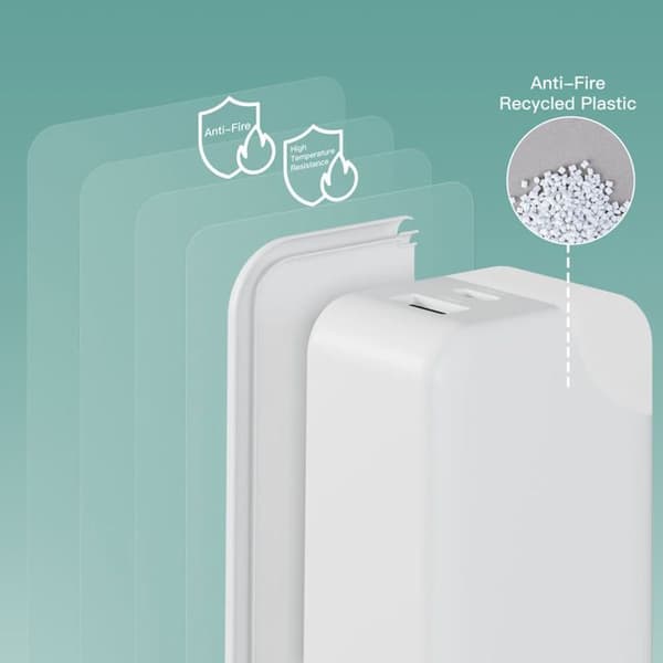 Nätadapter - XOOPAR - ICE-G - 65 W - USB-C & USB-A dubbla portar - Taktile ljusindikator (Orange)