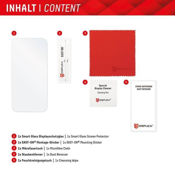 Skärmskydd - DISPLEX - Smart FlexiGlass - iPhone 16 / iPhone 15 Pro / iPhone 15 - Transparent - Premium