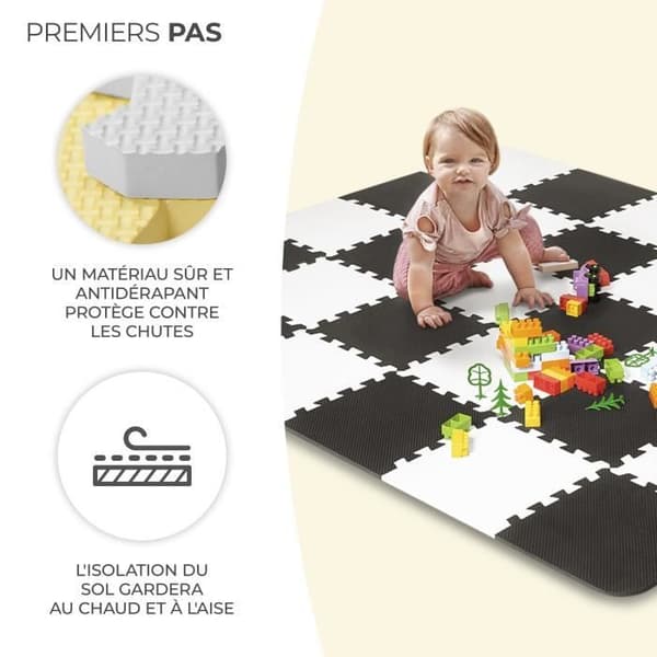 Pusselmattor i skum - KINDERKRAFT - LUNO - Gul