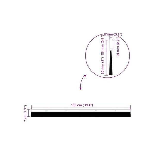 Borstdörrstätning - vidaXL - 12 stycken - 100 cm - Brun - Ljudisolerande - Termisk isolering