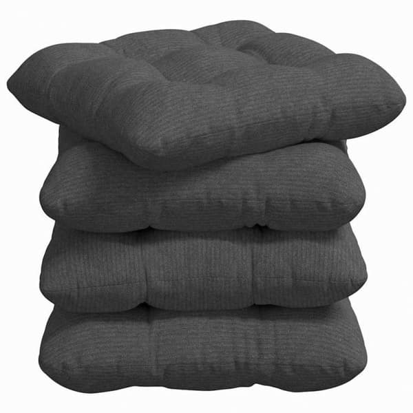 Stolskudde - VIDAXL - 40x40x12 cm - Mörkgrå ribbad sammet - 4-pack - Polyester