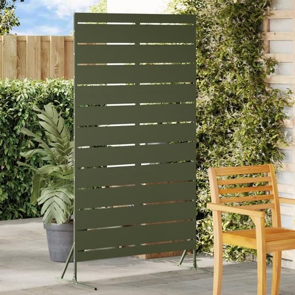vidaXL Metallstängselpanel Grön oliv Pulverlackerad stål 868566