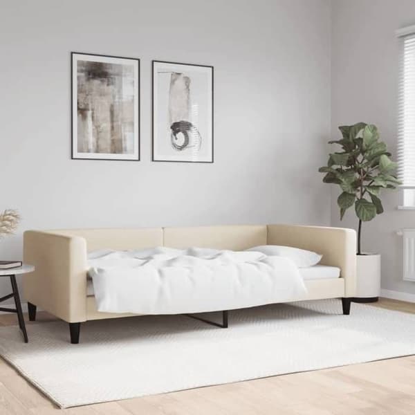 vidaXL Vilsoffa crème 100x200 cm tyg 353992