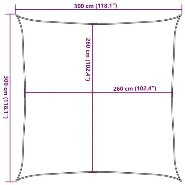 vidaXL Ljusgrå skuggduk 3x3 m 100% polyester oxford 4000401