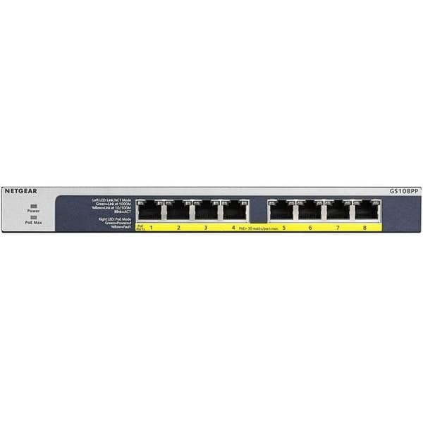 Switch 8 portar PoE+ 10/100/1000 Mbps