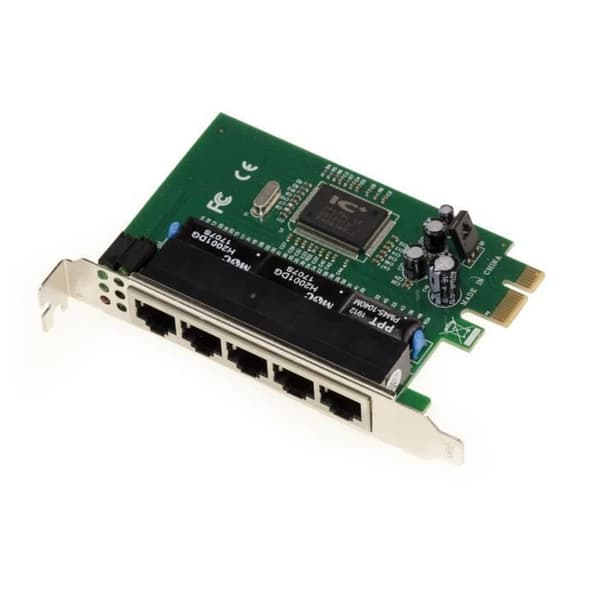 KALEA-INFORMATIQUE PCIe SWITCH ETHERNET-kort med IC Plus IP175 chip - 5 portar