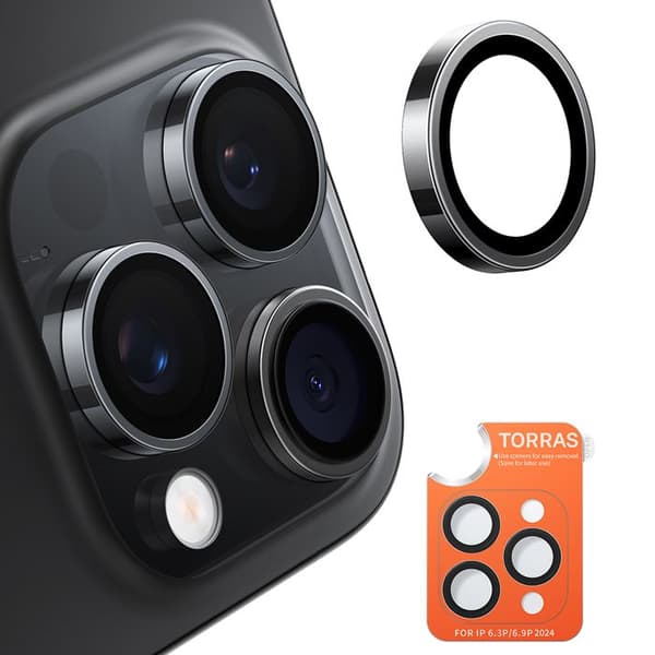 Kameraskydd för iPhone 16 Pro Max - Torras Lensguard kameraskydd - Svart