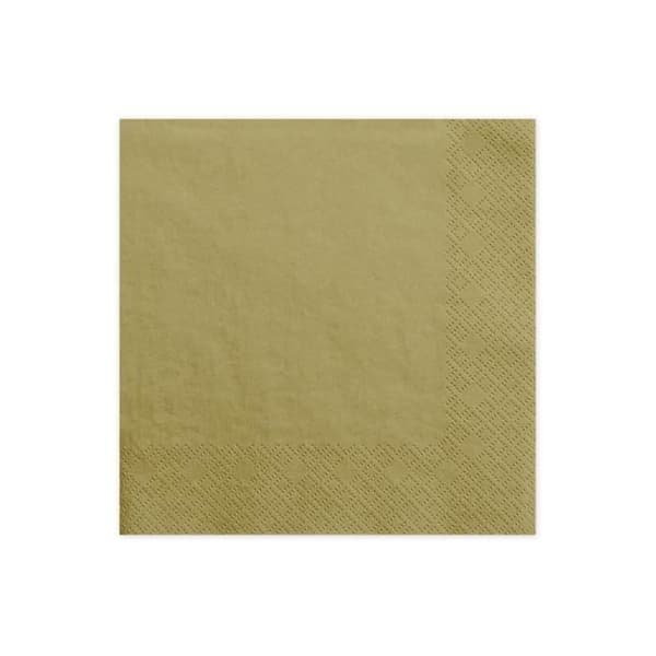 Set med 20 guldservetter 33 x 33 cm