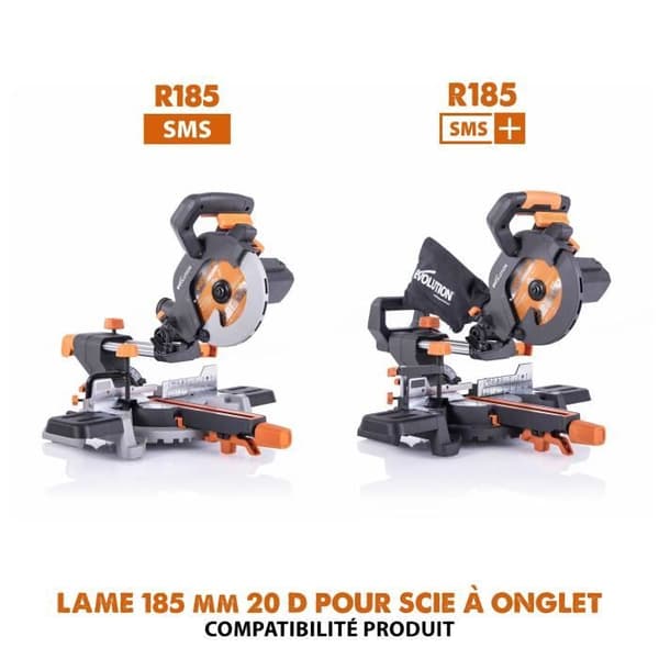 Lame multi-material - EVOLUTION POWER TOOLS - 185mm - 20 Tänder - Hålstorlek 25,4mm - Tungstencarbid