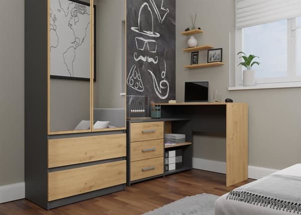 Bureau - Topeshop - DANY - 120 cm - Marron - Droit - Lätt montering