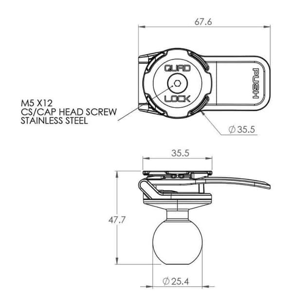 QUAD LOCK ADAPTÖR RAM FÄSTEN 1 TUM