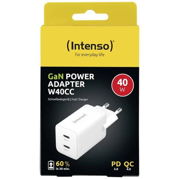 Nätadapter - Intense - 7804012 - USB-C1, USB-C2 - Snabbladdning - Bakåtkompatibel