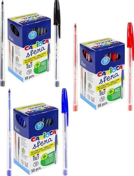 Markörpenna - CARIOCA - Sfera - Röd - 50-pack