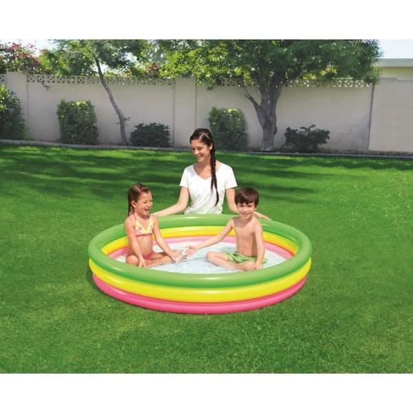Rainbow Pool 3 Ringar - BESTWAY - Diameter 152 cm - PVC - För barn
