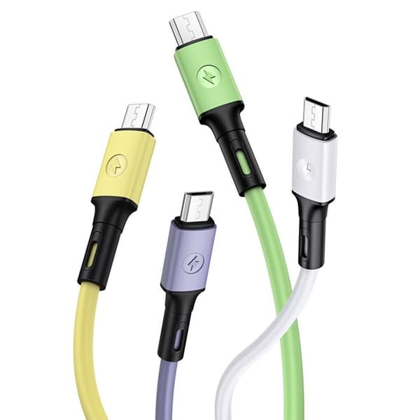 USAMS MicroUSB-kabel 1 m Snabbladdning Lila