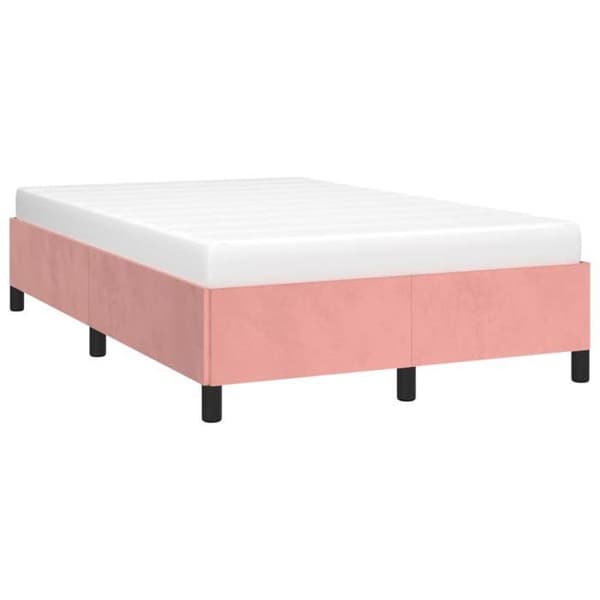 vidaXL Sängram utan madrass rosa 120x200 cm sammet 347317
