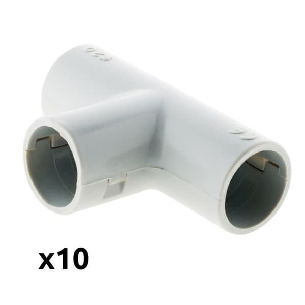 Parti av 10 T-gjeter för IRL-rör Ø20mm - Grå - Zenitech