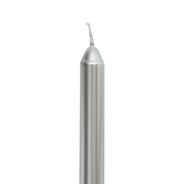 Set med 4 Stiftljus "Satin" 25cm Silver