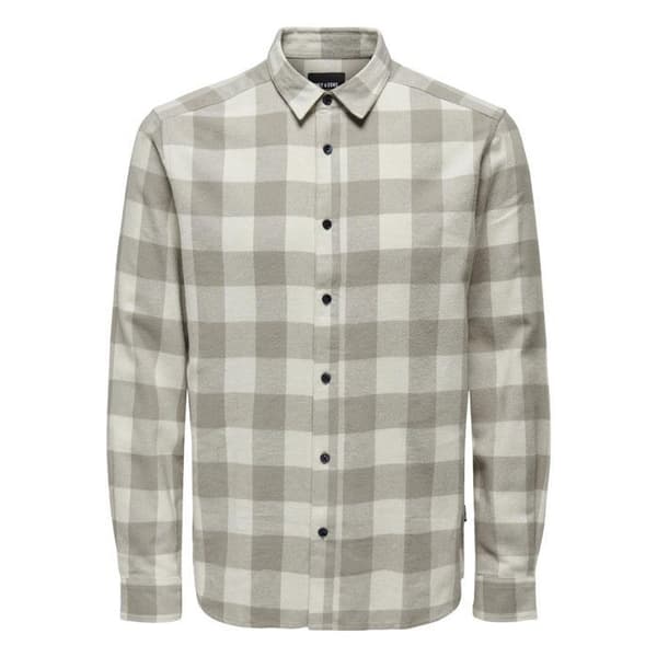 Rak bomullsblus - ONLY & SONS - Långa ärmar - Beige