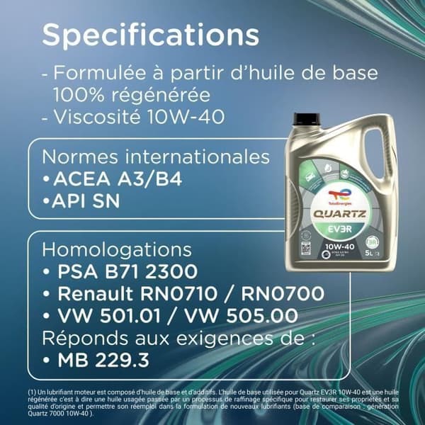Motorolja - TOTALENERGIES - Quartz EV3R 10W-40 - 5L