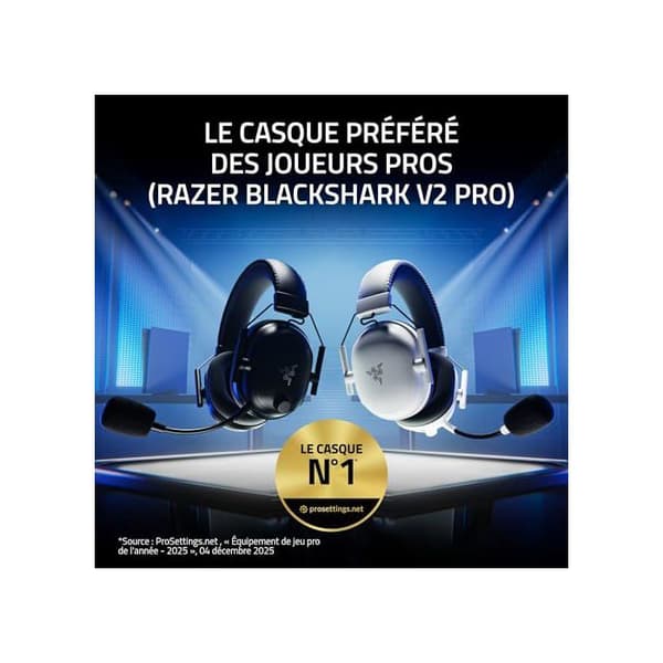 Gamingheadset - Razer - Blackshark V2 Pro - Tempest 3D-ljud - Unidirectionell mikrofon - USB-C/Bluetooth 5.2