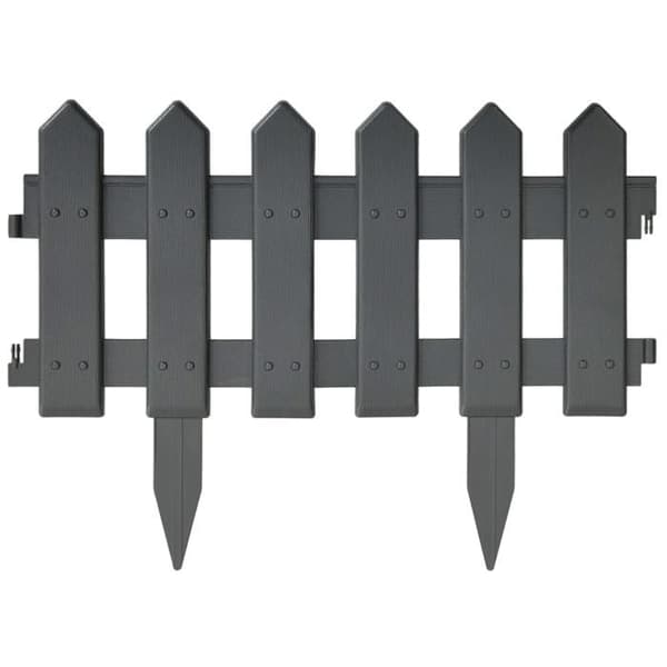 vidaXL Gräsmattkant 25 st Antracit 10 m PP 314683