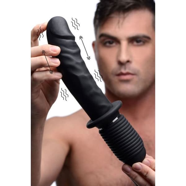 Dildo - Power Pounder - Noir - Silikon - Stor - Vibrant