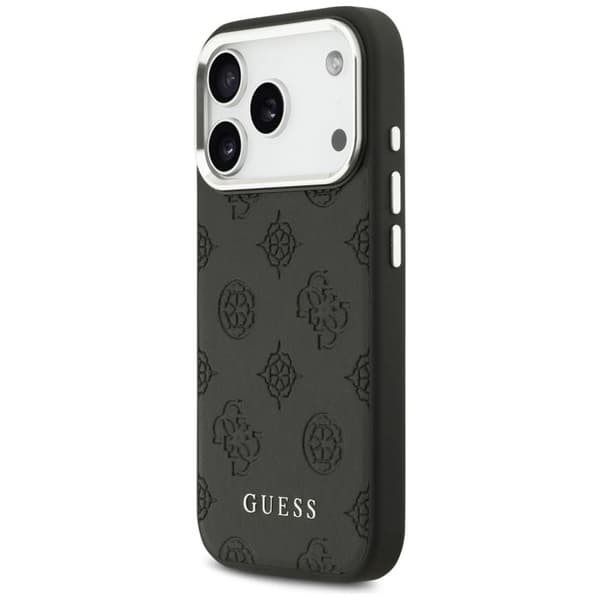 Guess Peony Hot Stamp Script MagSafe-fodral för iPhone 17 Pro - Svart