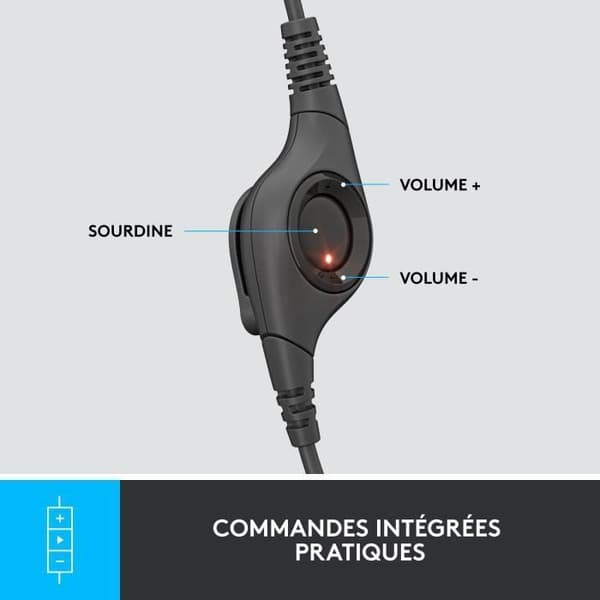 Hörlurar - Trådad - Logitech - H390 - USB - Störningsskydd - Svart