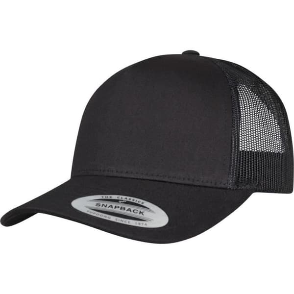 Trucker Snapback-keps - Flexfit - RETRO - Svart - 5 Paneler - Bomull och Polyester