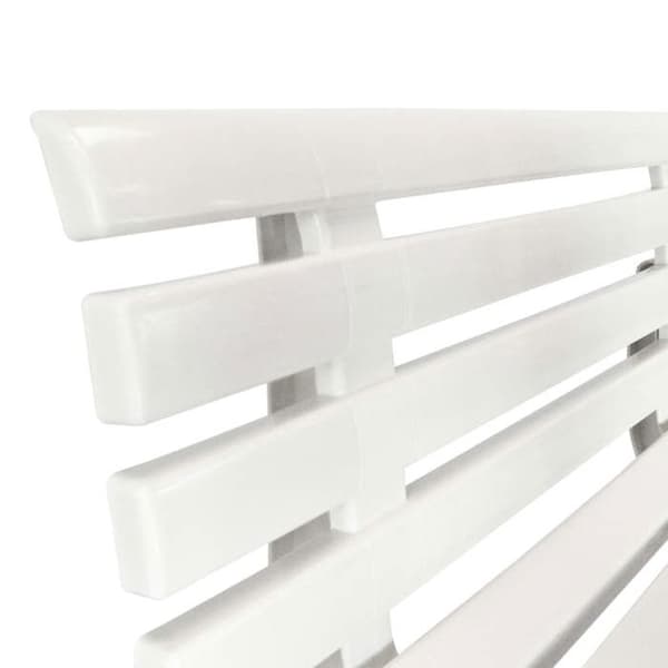 vidaXL Trädgårdsbänk 145,5 cm Plast Vit 43583