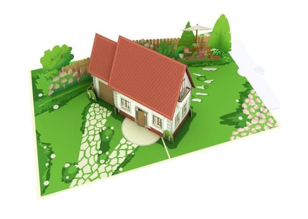 Grattiskort - Mokio DDD-090 - 3D pop-up kort - Vit kuvert - Premiumdesign