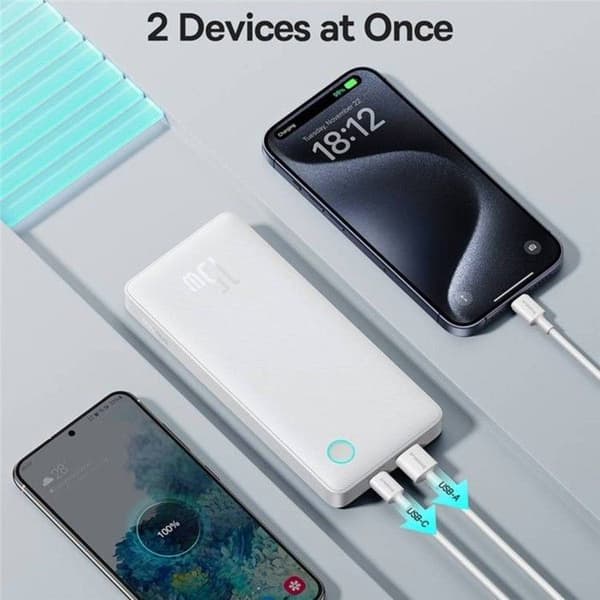 Extern batteri - BASEUS - Air Lite - 10000mAh - 15W - Vit