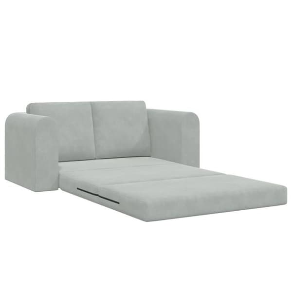 Sängsoffa på golvet 2 i 1 Ljusgrå 148x71x83 cm Sammet