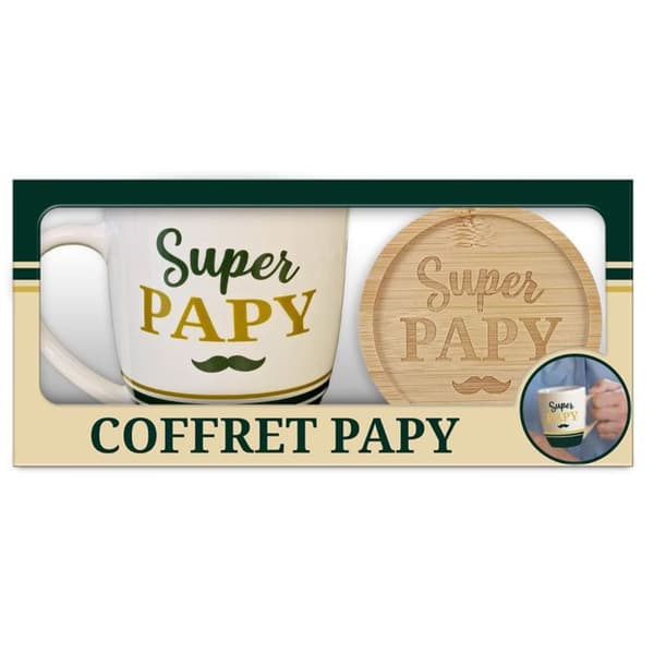 Presentförpackning stor mugg och fat Le Café de Papy