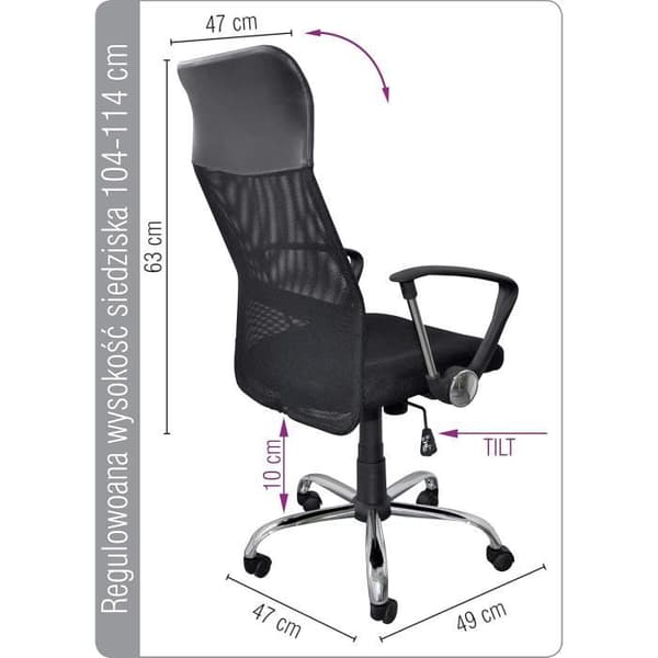 Ergonomisk kontorsstol med gungmekanism