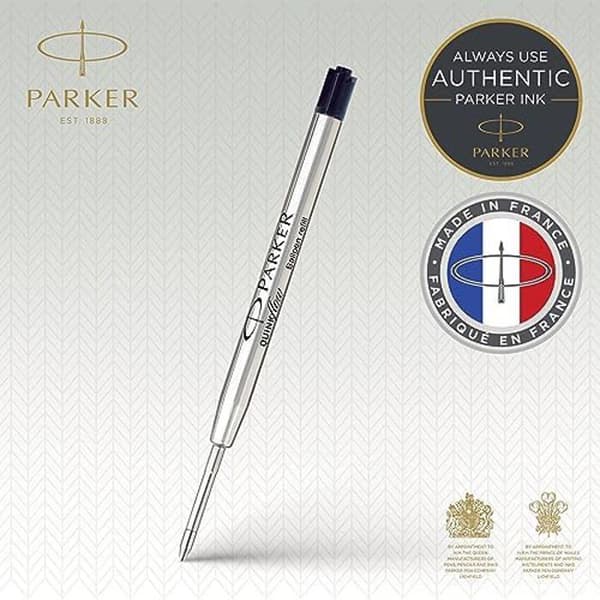 Rekye för PARKER bläckpenna - Medium spets - Svart QUINKflow - Paket om 3