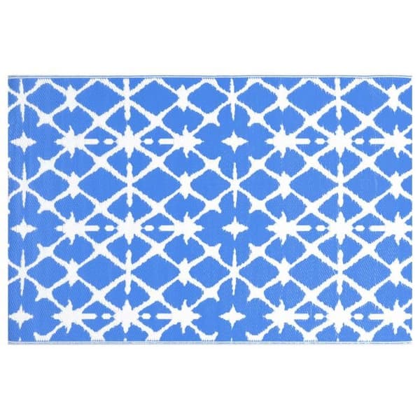 vidaXL Utomhusmatta Blå och Vit 80x150 cm PP